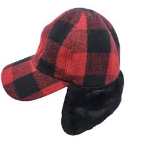 Buffalo Plaid Cap with Ear-flaps Classic Winter Bill and Faux Fur Flaps No Brand - Picture 2 of 10